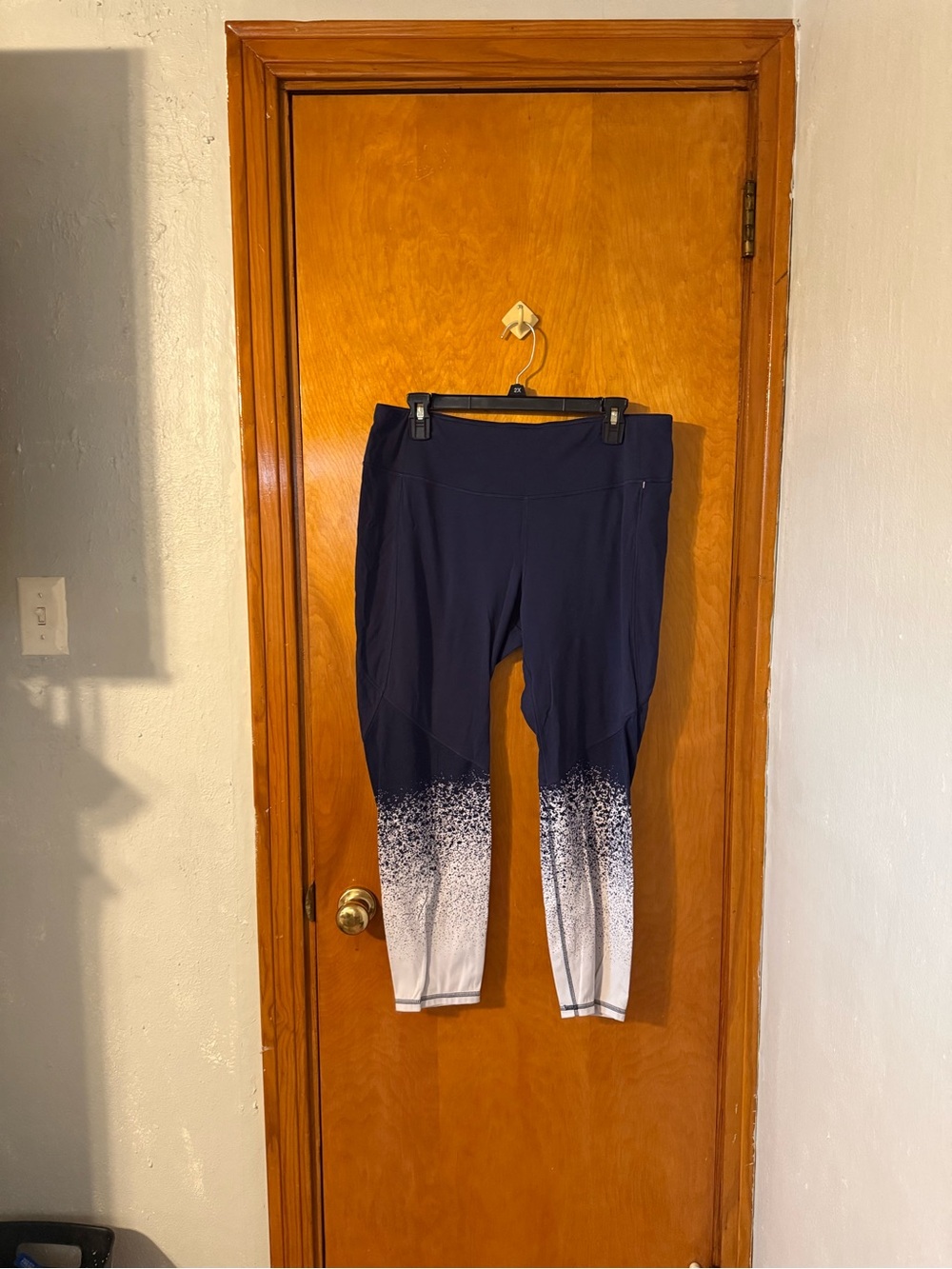 CALIA by Carrie Underwood Navy Leggings with White Speckle Gradient